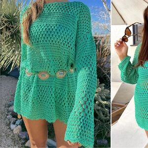 Show Me Your MuMu Paula Pullover Sea Green Swim Coverup, size small